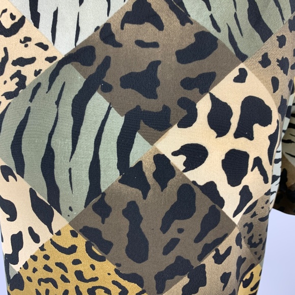 Kathy Che Small Blouse Cheetah Animal Print Brown - Picture 2 of 4